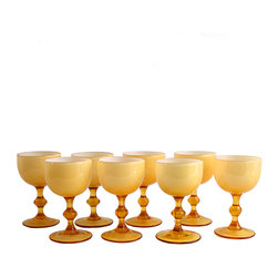 CARLO MORETTI AMBER CASED CORDIAL GLASSES - 8 PCS - Cocktail Glasses