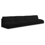Meridian Furniture - Ease Fabric Upholstered Modular Sofa, Black - Ease into comfort when you bring home this Ease fabric modular sofa. Designed with an uber casual vibe in mind, this plump sofa sits low to the floor, making it a simplistically perfect addition to a living room, den, game room, teen's room, or dorm room. This fun sofa is part of a modular collection, so you can add it with other items in the Ease collection for a custom arrangement.