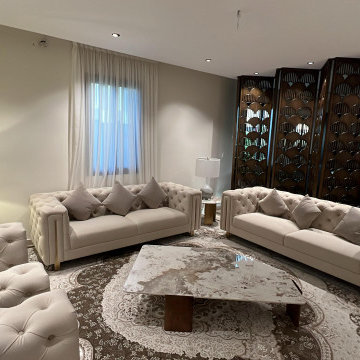 Panoramic View of Main Reception Lounge | Complete Symmetrical Furnishing Effect