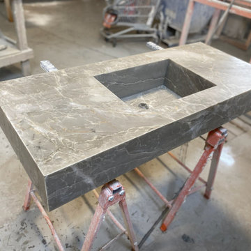 Unique Vanity with Integrated Sink