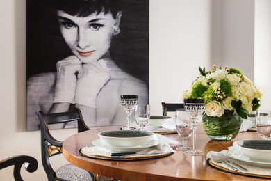 Example of a transitional dining room design in Miami