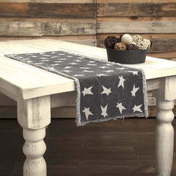 Mayflower Market - Black Primitive Star Runner 13X36 - Table Runners