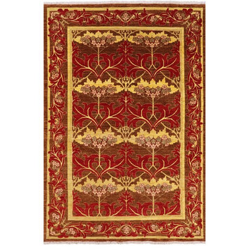 6'8"x9'9" William Morris Hand Knotted Oriental Wool Area Rug, Q1682