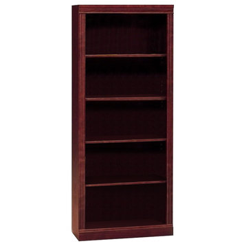 Pemberly Row 5 Shelf 71"H Wood Bookcase in Harvest Cherry