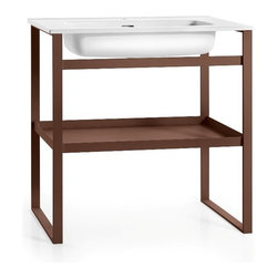 WS Bath Collections Lissio 6661.14 Powdered Painted Frame with Ceramic Sink - Bathroom Vanities And Sink Consoles