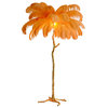 Nordic Feather 67" Novelty Floor Lamp, Orange