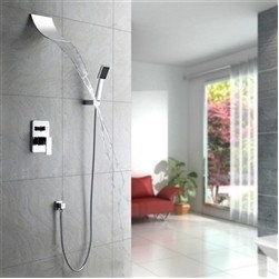 Annapolis Polished Chrome Wall Mount Waterfall Shower Set - Showerheads And Body Sprays