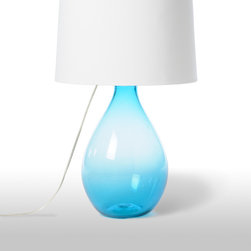 Glass Tear Drop, Aqua - Table Lamps
