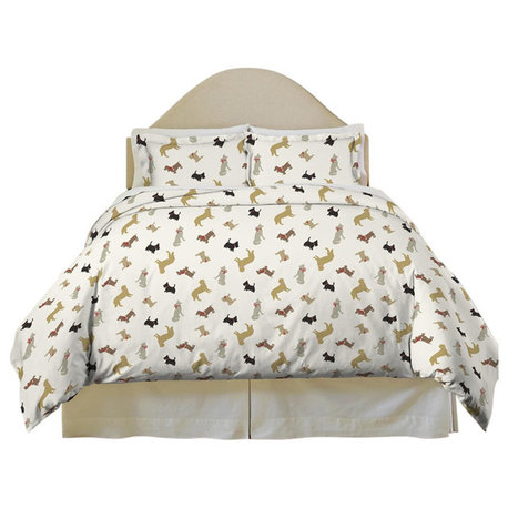 Pointehaven 170 GSM Duvet Set, Winter Dogs, King /Cal King