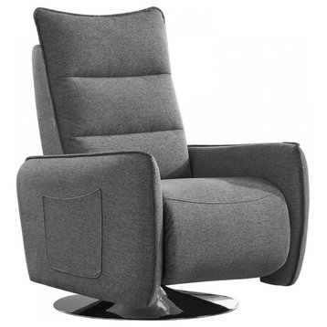 Divani Casa Fairfax Modern Gray Fabric Recliner Chair