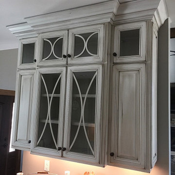 Mullioned glass cabinet doors