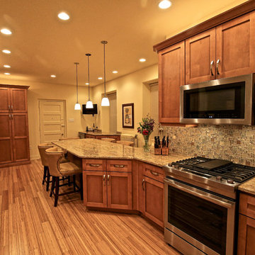 Warm Maple Kitchen Remodel | Extended Storage Wall & Cozy Built-In Seating