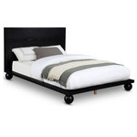Meridian Furniture - Kent Solid Ash Wood Bed, Black, King - Revamp your bedroom with the sleek design of the Kent Black King Bed. This bed is meticulously crafted from solid ash wood that ensures durability and longevity. The rich black hue finish lends a warm and inviting feel to your space. The bed boasts a clean and uncluttered design that exudes a minimalist vibe, adding to the overall elegance. The ball-shaped legs of the bed are a striking feature that adds a touch of luxury and refinement to the design. This bed is truly a timeless piece of furniture that will not only enhance the aesthetics of your room but also provide a comfortable and restful sleeping experience.