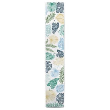 Colorful Printed Palms 16x90 Cotton Twill Runner