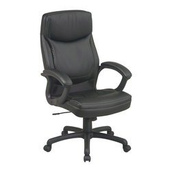Black Executive Eco Leather Office Chair - Office Chairs
