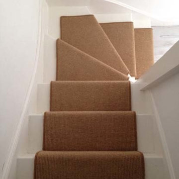 Installing Brown Carpet to Stairs as a Runner with Whipping