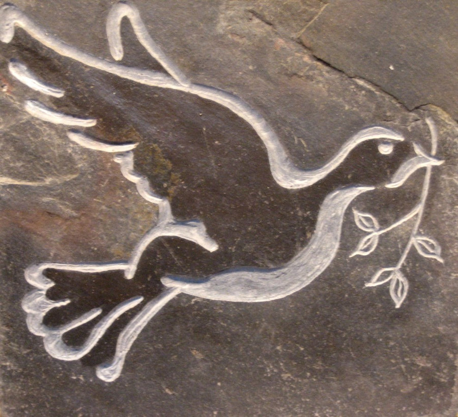 Stone Tile Memorial & Commemorative stone- Dove of Peace...