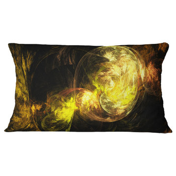 Colored Smoke Golden Abstract Throw Pillow, 12"x20"