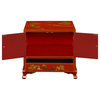 Chinoiserie Scenery Design Lamp Table, Red
