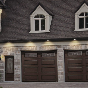 Modern Wood Style Garage Door with Designer Glass | By Unified Home Remodeling