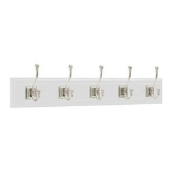 Liberty 27-inch Decorative Architectural Rail/Rack with 5 Architectural Hooks - Wall Hooks