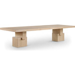 Meridian Furniture - Anzio Oak Veneer Dining Table, Oak - Wow guests with the artsy charm of this Anzio natural oak dining table. This table has a decidedly utilitarian design that makes it a no-brainer for minimalist decor while its simple lines and unexpected style elements ensure that it's the center of attention in your modern dining area. Oak veneer construction lends a rugged, rustic vibe to the table, which comes equipped with two leaves so that you can make it smaller or larger depending on the crowd you're entertaining.