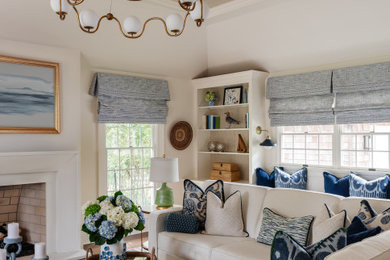 Inspiration for a coastal living room remodel in New York