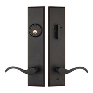 Dark Oil Rubbed Bronze Front Door Handleset For Entrance Entry LH Lever Keyed