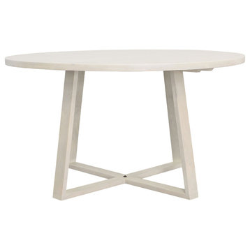Bech 54" Wide Mango Wood Dining Table, White