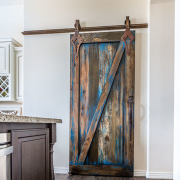 Sliding Barn Door - Blue Stained "Z" Sliding Pantry Door