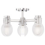 Mitzi by Hudson Valley Lighting - Jenna 3-Light Semi Flush, Polished Nickel, Clear Glass - Features:
