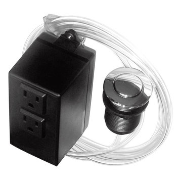 Disposal Air Switch and Single Outlet Control Box, Polished Chrome