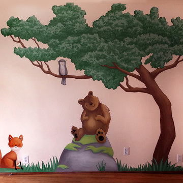 Woodland Animals Custom Nursery Mural