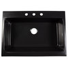 Parker Black Fireclay 34″ Single Bowl Quick-Fit Farmhouse Drop-in Kitchen Sink