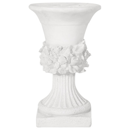 GDF Studio Michaelia Lightweight Concrete Chalice Garden Decorative Urn Planter, Antique White