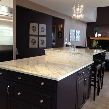 Basement Bar & Fireplace plus New Kitchen Island