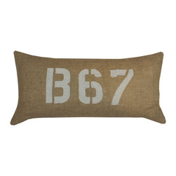 Mayenne Maison - Beach House Burlap PIllow-Coastal Decor-Natural Grain Sack Style Pillow - Decorative Pillows