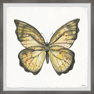 "Big Yellow Mariposa" Framed Painting Print, 18"x18", 18"x18"