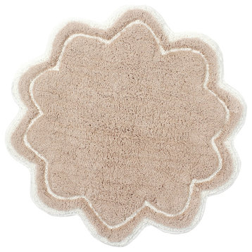Allure Collection Absorbent Cotton Machine Washable Rug 30" Round, Linen