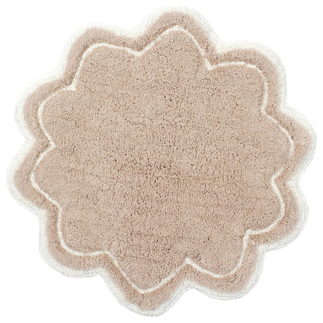 Allure Collection Absorbent Cotton Machine Washable Rug 30" Round, Linen