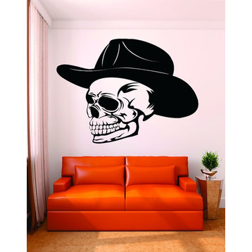 Decal, Skeleton Head Skull With Hat Silhouette, 20x30"