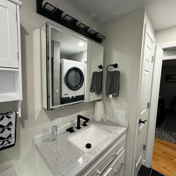 Modern Walk-In Shower Remodel with LED Niche and Custom Tile Design