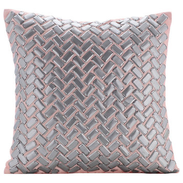 Dressed To Kill, Silver Cotton Linen 16"x16" Throw Pillows Cover