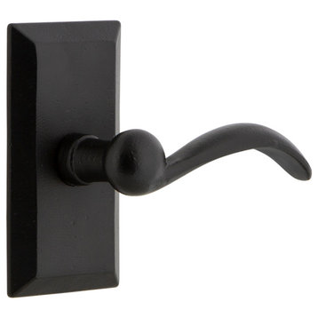 Ageless Iron Vale Plate Privacy With Tine Lever, Black Iron