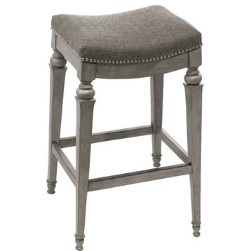 Hillsdale Vetrina 27" Fabric Traditional Counter Stool in Weathered Gray