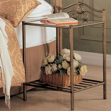 Singleton Transitional Iron Nightstand with Shelf - Coaster Co.
