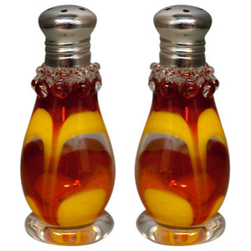 Feather Red and Yellow Salt and Pepper Shaker Set