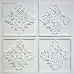 129 White Matte Faux Tin Ceiling Tile 24x24 - Ceiling Tile
