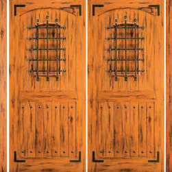 Alder Front Prehung Double Door with Two Sidelites,, Speakeasy - Front Doors