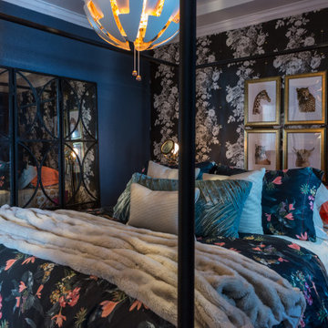 Color, Dramatic Lighting and Pattern Energize a Rental Home